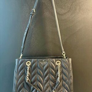 Kate Spade Black Quilted Shoulder Bag with Matching Wallet.